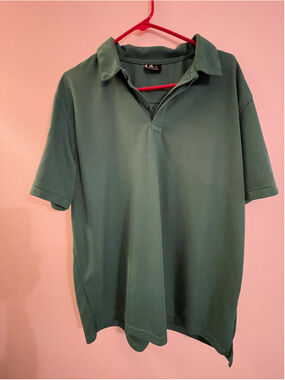 Men's Unbranded Polo Shirt Green Size XL